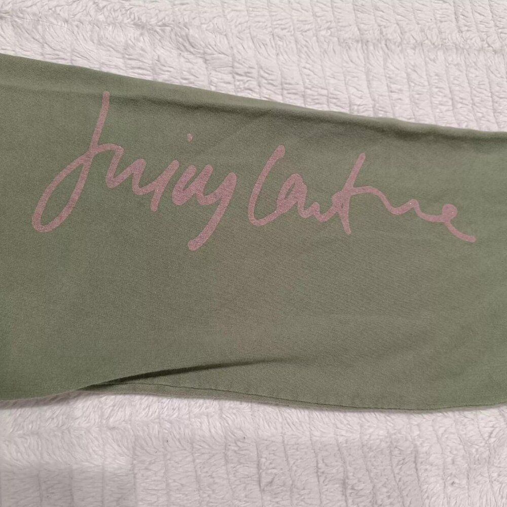 Vintage Juicy Couture Matching Tracksuit Set Green Pink Medium Jacket Pants Rare - Picture 7 of 8